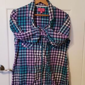 Victoria Secret Plaid Button Up Sleep shirt